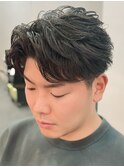 奈良men's短めフェザーパーマフェザーショート