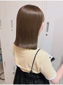 タッセルボブダブルカラー切りっぱなしボブ外ハネボブ顔周り30代