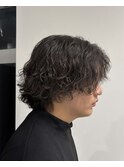 波巻きパーマメンズマッシュツイストパーマウルフ