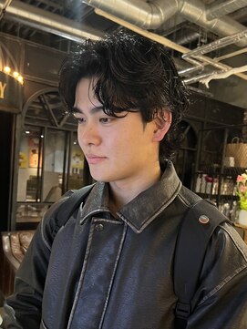 ノラ ヘアーサロン(NORA HAIR SALON) 【石山】大人男子のセンターパートパーマ