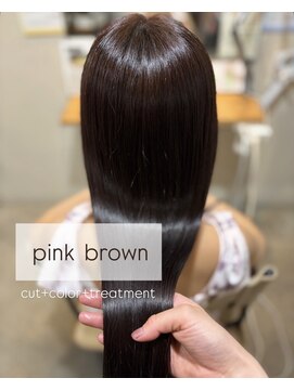 ティーズピーク(ty s peak) 【cut+color+treatment】ワンカラー × ほんのりピンクブラウン