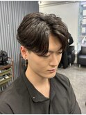 京都メンズカットメンズパーマニュアンスパーマセンターパート