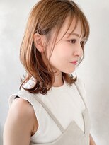 リヤン 表参道(lyann)&nbsp;ショコラベージュ ボブルフ  ベビーバング カール くびれヘア