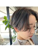 ハンサムショート　ハイライトグレー