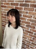 ロングボブナチュラルブラック髪質改善トリートメント【呉広島】
