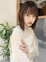 ラミエ バイ メルト 吉祥寺(lamie by melt)&nbsp;"久保田"切りっぱなしレイヤーボブワイドバング地毛風ストレート