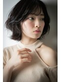 小顔補正カット黒髪外ハネくびれボブウルフカットt大宮30代40代