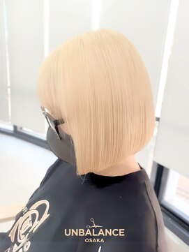 アンバランスオオサカ(UNBALANCE OSAKA) ★抜きっぱなし/ブロンド/金髪ボブ/ハイトーンカラー【JUNYA】