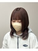 ハッシュカット/レイヤーカット/韓国風レイヤー/ピンクブラウン