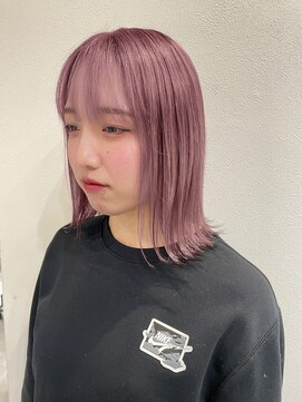 ティック 福井鯖江店(tic.) ピンクカラー/外ハネ/ブリーチ