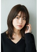 30代40代50代外ハネミディアムレイヤー髪質改善酸性ストレート