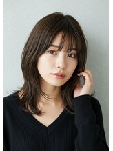 30代40代50代外ハネミディアムレイヤー髪質改善酸性ストレート