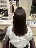 縮毛矯正　髪質改善　アッシュブラウン　レイヤースタイル
