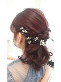 結婚式ハーフアップ