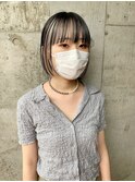 インナーカラー　ホワイトインナー　ボブ