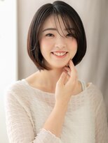カバーヘア イヴ 戸頭店(COVER HAIR EVE)&nbsp;小顔シースルーバング艶感ストレート丸みボブディY戸頭30代40代