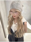 くびれヘア/アプリコットオレンジ/夏のヘアアレンジ/梅田