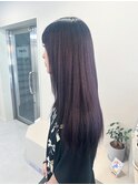 絹髪/髪質改善カラー/艶髪ストレート/ダークラベンダー