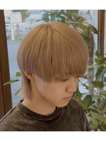 クロウ 豊川(CROW) メンズブリーチハイトーンミルクティーベージュカラーウルフ