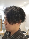 スパイラルパーマ ツーブロック トランクスヘア メンズヘア3
