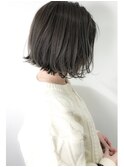 ブリーチなしシアーグレージュ×小顔外ハネボブ