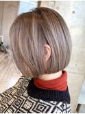 ミニボブショートボブ◎バレイヤージュベージュカラーハイライト