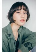前上がりラウンドクールショートボブ/ダークアッシュ