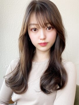 シルクレイ 吉祥寺店(Silk-lei) 大人かわいいフェザーバング韓国風ヘアカーキベージュ20代吉祥寺