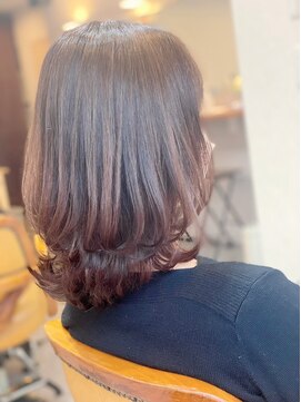 クリュウゲート 三鷹店(KURYU GATE) 黒髪/グレーベージュ/レイヤーロング/前髪パーマ[三鷹/三鷹駅]