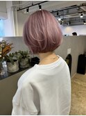 ちょっとくすんでるピンク可愛い！_smoky pink bob_