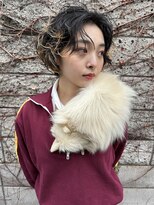 レコ 渋谷(LECO) ニュアンスパーマショートボブハイライトカラー