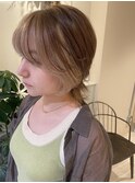 インナーカラー ウルフカット