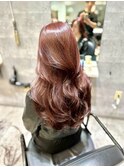 ピンクラベンダー レイヤーカット韓国ヘア 顔まわりカット