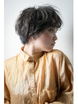 カバーヘア ブリス 上尾西口店(COVER HAIR bliss) 黒髪くすみベージュ小顔補正カットマッシュパーマv上尾20代30代