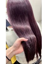 スタイル 横浜(STYLE)&nbsp;カラー＋エクステ８０本パープルレッド/長さだし/ロングエクステ