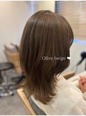 オリーブベージュ/オリーブカラー/オリーブ/暗髪カラー