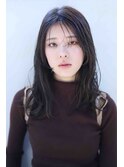 大人可愛いシースルーバングくせ毛風ダークブラウン20代30代40代