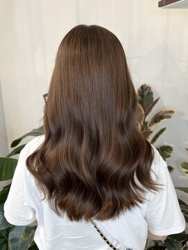ピークスヘア(peaks hair) ブリーチなしダブルカラー アッシュブラウン 赤み消し 堀江