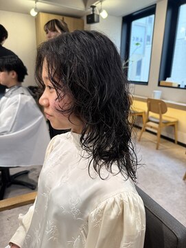 ノラ ギンザ(NORA GINZA) ドライパーマゆるめパーマウルフパーマミディアムパーマ銀座暗髪