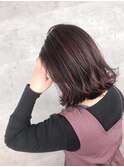 ピンクハイライト_こなれカジュアル_ラベンダーピンク_外ハネ