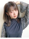 30代40代50代マッシュウルフミルクティーベージュシースルー