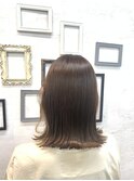 外ハネボブ/ブリーチ無しミルクティーベージュ