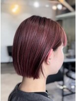 クラッチバイシオンアグリゲイト(CLUTCH by Zi-on aggregate)&nbsp;ぱっつん前髪×スマートボブ×ベージュピンク/モードボブ