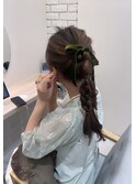 結婚式お呼ばれヘア 大人可愛い ポニーテールアレンジ