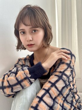 バイオレット 表参道店(Violet) くびれボブシースルーバングチョコレートカラー小顔カット