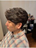 カットニュアンスパーマメンズセンターパート