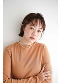 くびレイヤーエモージュ前髪モテベージュレイヤーミディ/高円寺