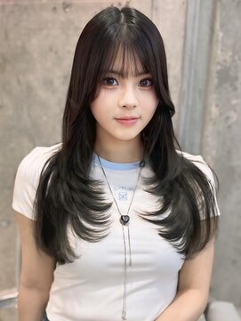 ハローバイシー 仙台(Hello by Sea) アプリコットオレンジ×くびれヘア[夏/美髪/グレージュ]