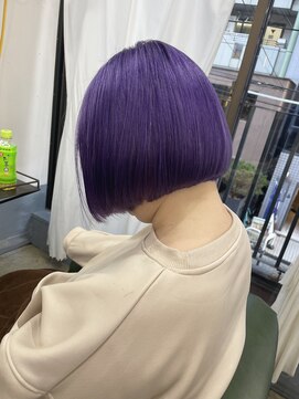 エシカ(ethica) 【ethica_南船場】ディープパープル×切りっぱなしボブ