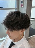 原宿緩め波巻きスパイラルパーマラウンドマッシュ刈り上げfifth